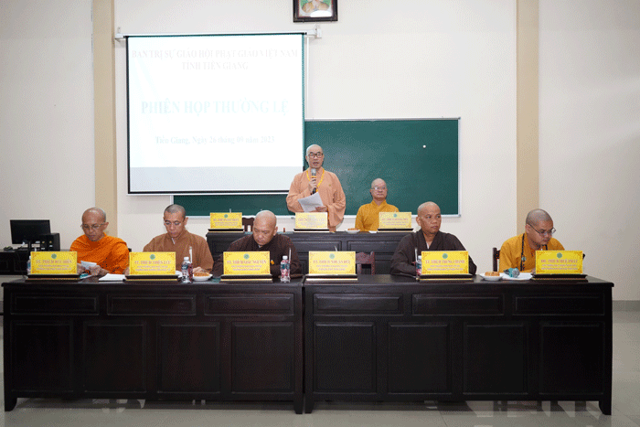 BTS Phật giáo tỉnh Tiền Giang họp thường kỳ tháng 8 triển khai Phật sự