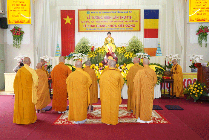 Tiền Giang: Lễ tưởng niệm Phật Hoàng Trần Nhân Tông và Khai mạc Khóa tu Kiết Đông năm 2023
