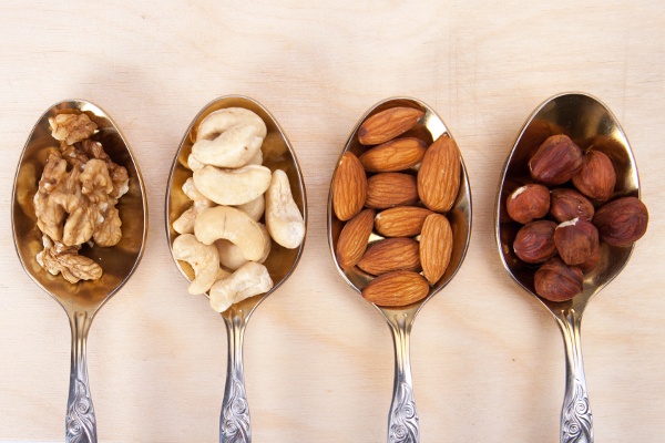 mixed-nuts-on-four-spoons