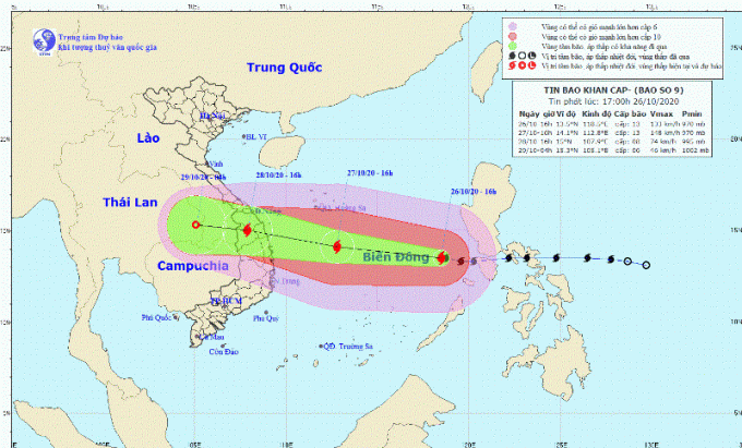 Bão số 9 có thể là cơn bão mạnh nhất năm 2020