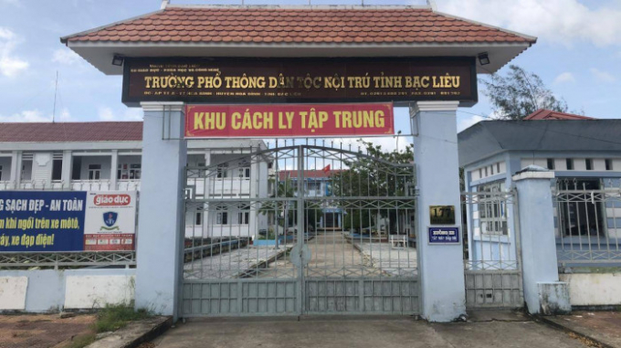 Một khu vực cách ly tập trung trên địa bàn huyện Hòa Bình (Bạc Liêu)