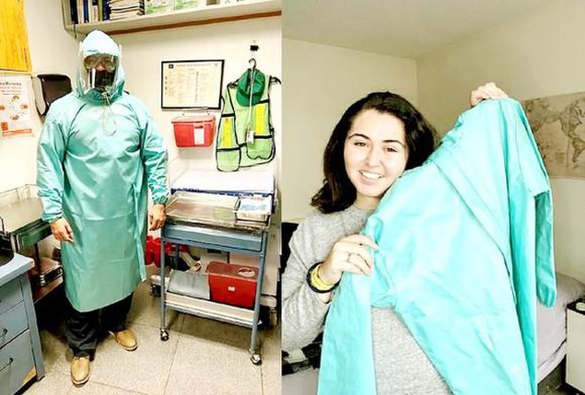 Một nhân viên y tế ở Mexico mặc bộ đồ PPE có thể tái sử dụng do MEDU Protection sản xuất