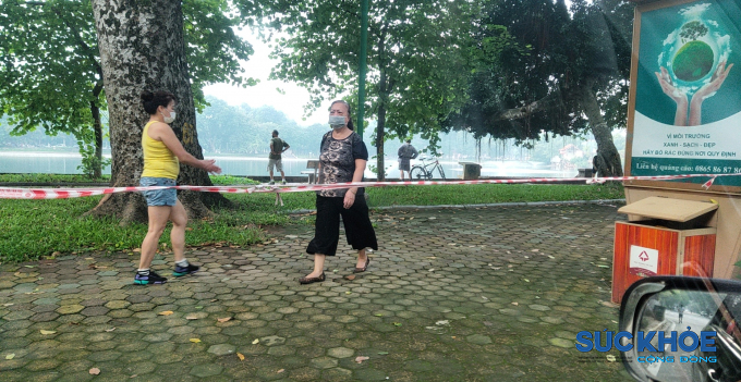 Dù là sáng sớm nhưng lượng người tập thể dục ở hồ Thiền Quang vẫn khá thưa thớt