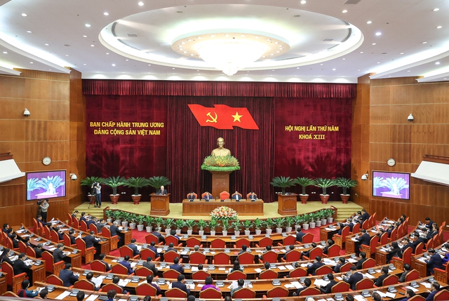 Hội nghị Trung ương 5 khóa XIII khai mạc sáng 4/5 tại Hà Nội sẽ xem xét, thảo luận nhiều vấn đề quan trọng, trong đó có đất đai . Ảnh: Baochinhphu
