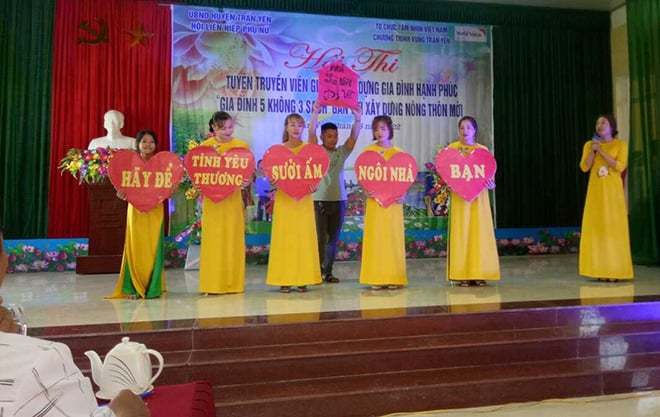 Hội thi về chủ đề gia đình được Hội Phụ nữ nhiều xã trên địa bàn huyện Trấn Yên tổ chức. Ảnh: BYB