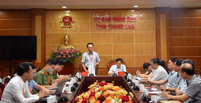 Thứ trưởng Hoàng Minh Sơn tại buổi làm việc với Ban Chỉ đạo thi tốt nghiệp THPT năm 2022 tỉnh Thanh Hóa
