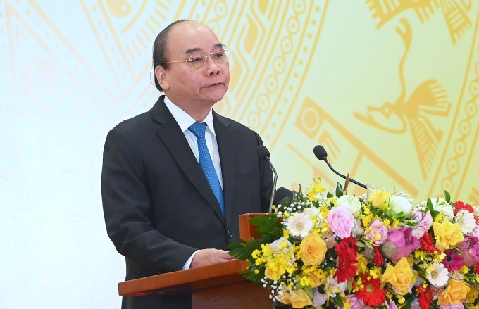 Chủ tịch nước Nguyễn Xuân Phúc phát biểu tại lễ kỷ niệm 77 năm ngày Quốc khánh. ẢNH: GH
