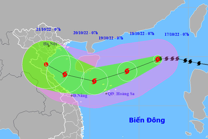 Dự báo vị trí, đường đi của bão số 6