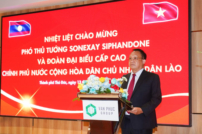 Ông Lê Văn Minh, Tổng Giám đốc Van Phuc Group phát biểu tại chương trình - Ảnh: Vinh Rose