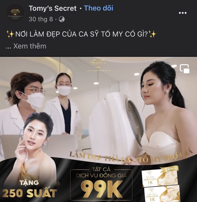 Hình ảnh ca sĩ Tố My trong 1 video quảng cáo TOMY’S SECRET