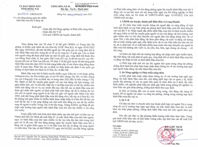 Văn bản số 13939/UBND-KTN ngày 23/12/2022 của UBND tỉnh Đồng Nai