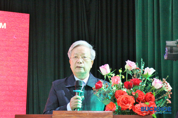 Ông Nguyễn Hồng Quân - Chủ tịch Hội GDCSSKCĐ Việt Nam phát biểu tại buổi lễ
