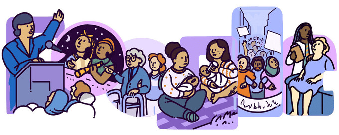 Google Doodle hôm nay chúc mừng Ngày Quốc tế Phụ nữ. Ảnh: Google
