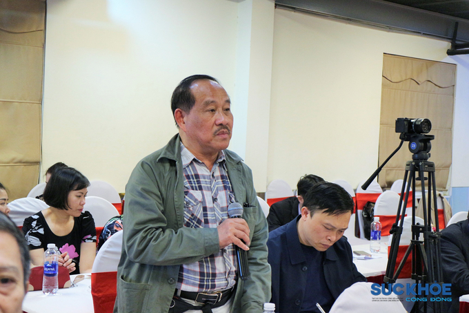 Ông Nguyễn Huy Nga - Nguyên Cục trưởng Cục môi trường, Bộ Y tế phát biểu tại Hội nghị