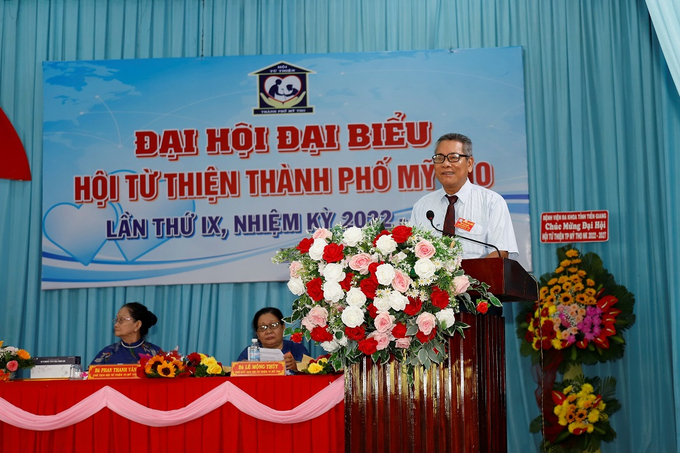 Ông Lê Văn Hóa, Chủ tịch Hội Từ thiện TP. Mỹ Tho nhiệm kỳ 2022-2027