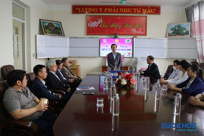 TS Lê Đình Tiến - Phó Chủ tịch Hội GDCSSKCĐ Việt Nam phát biểu tại buổi lễ