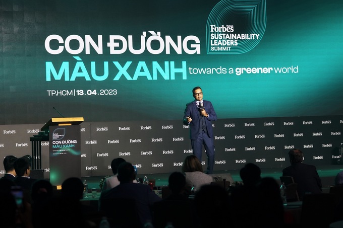 Ông Binu Jacob, Tổng giám đốc của Nestlé Việt Nam, chia sẻ về mô hình kinh tế tuần hoàn tại Hội nghị Phát triển Bền vững năm 2023