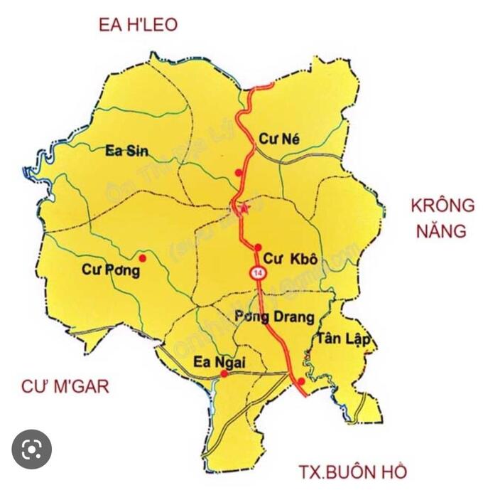 Bản đồ vệ tinh huyện Krông Búk (nguồn internet)