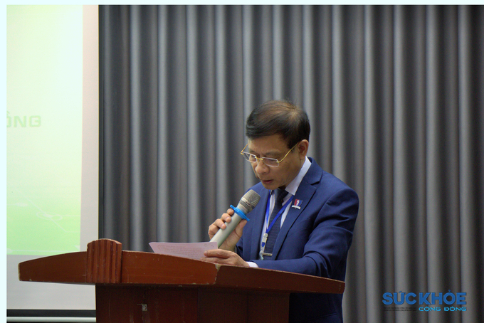 TS.BS CK2 Lê Quang Minh - Viện trưởng Viện Nghiên cứu và Phát triển công nghệ chăm sóc sức khỏe cộng đồng phát biểu khai mạc Hội thảo