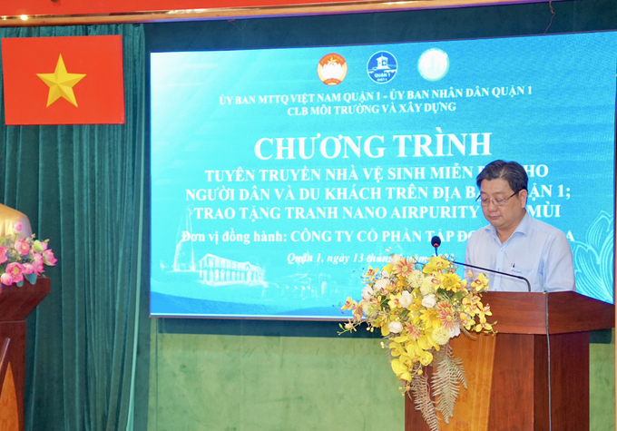 Ông Nguyễn Thành Phát, Trưởng phòng Quản lý đô thị Quận 1 phát biểu