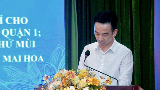 Ông Trần Công Hòa, Chủ tịch HĐQT Công ty CP Tập đoàn Mai Hoa phát biểu