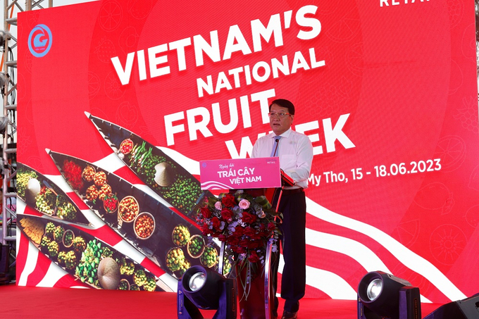 Ông Phạm Văn Trọng, Phó Chủ tịch UBND tỉnh Tiền Giang phát biểu tại Ngày hội