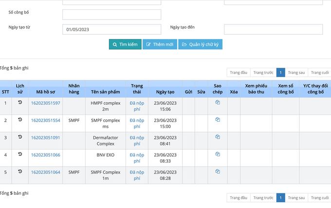 trên website của Bộ Y tế, các sản phẩm trên vẫn đang trong thời gian chờ được cấp phép