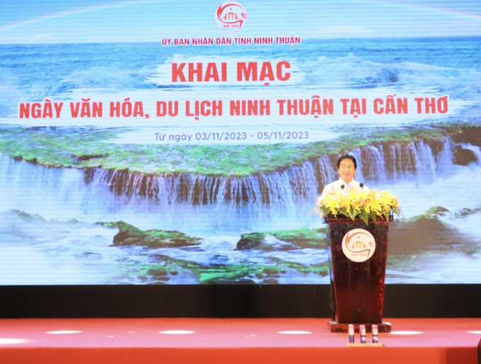 Ông Nguyễn Long Biên – Phó Chủ tịch UBND tỉnh Ninh Thuận phát biểu khai mạc buổi lễ