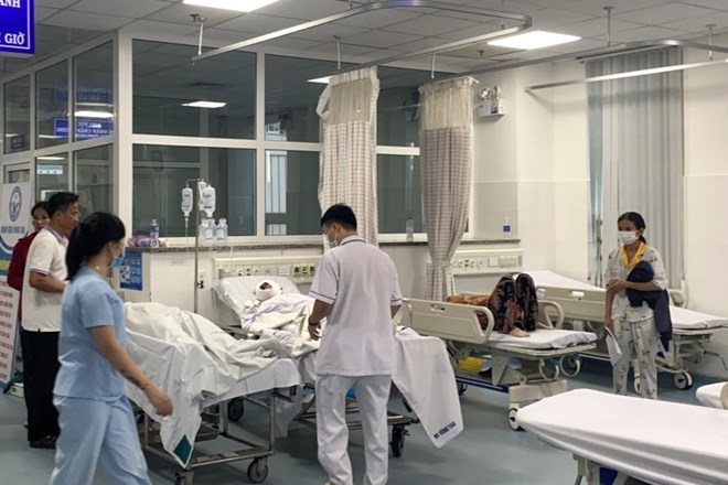 Phòng cấp cứu Bệnh viện Vũng Tàu tiếp nhận, sơ cấp cứu cho các bệnh nhân bị bỏng nặng. Ảnh: Bệnh viện cung cấp (LĐO)