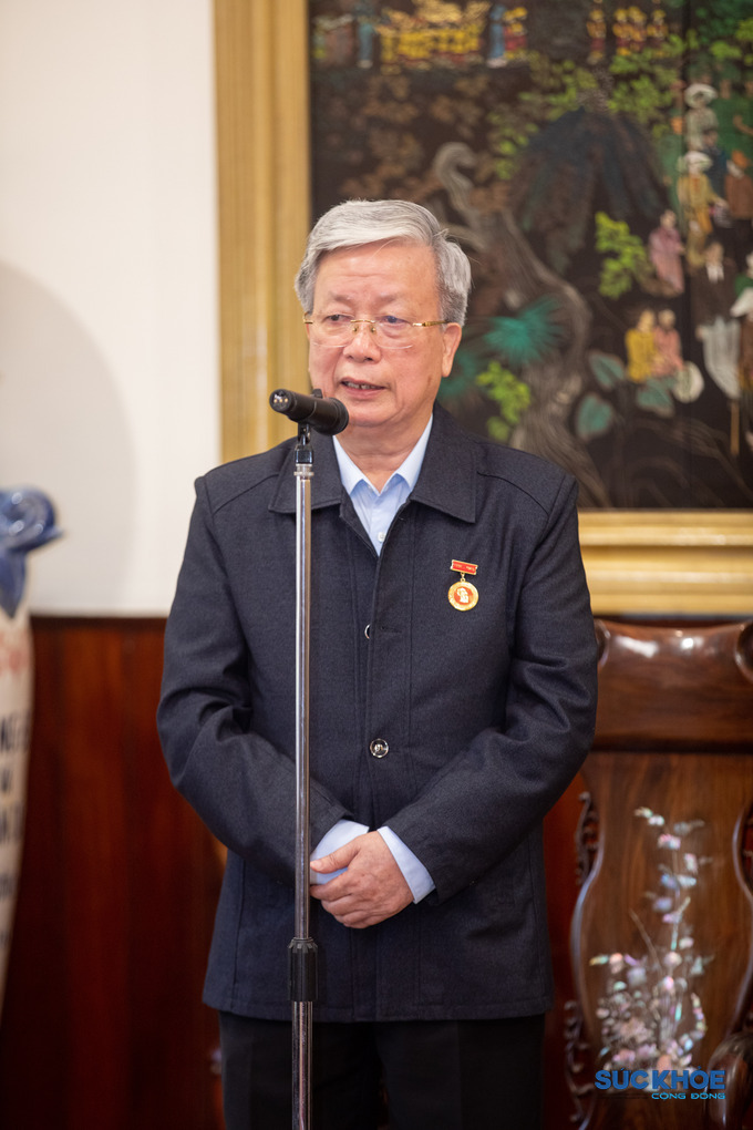 Ông Nguyễn Hồng Quân, Chủ tịch Trung ương Hội GDCSSKCĐ Việt Nam phát biểu tại buổi gặp mặt