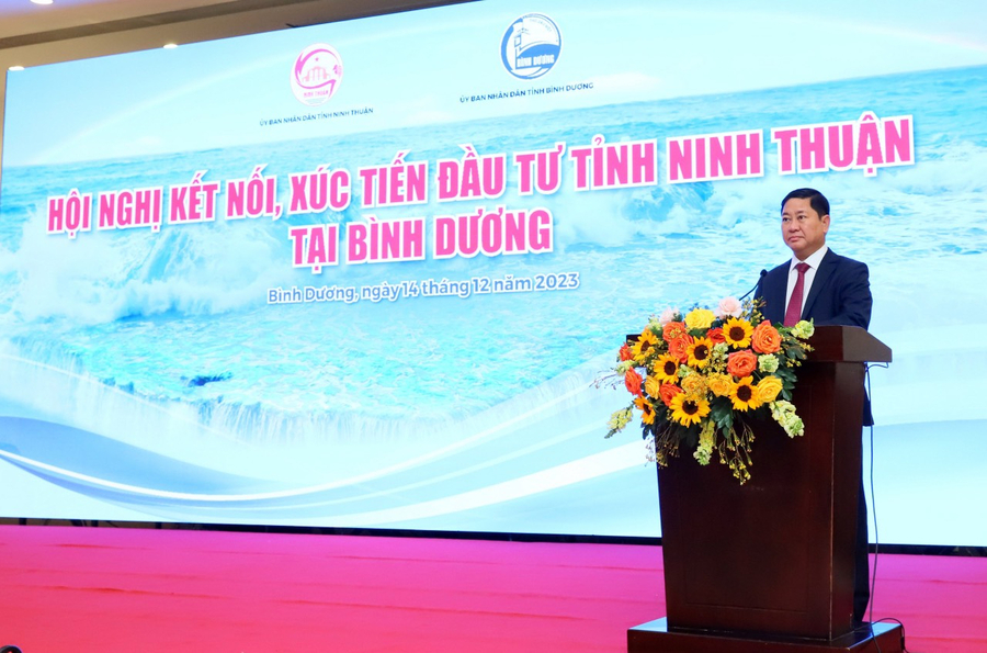 Ông Trần Quốc Nam – Chủ tịch UBND tỉnh Ninh Thuận phát biểu tại hội nghị