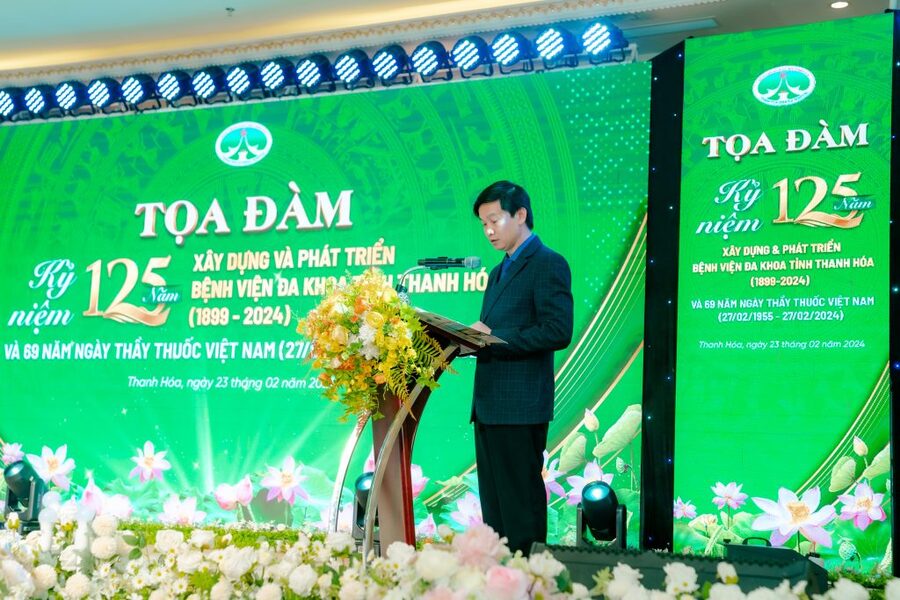 Phó Giám đốc Sở Y tế Thanh Hóa Lê Văn Cường phát biểu tại buổi lễ