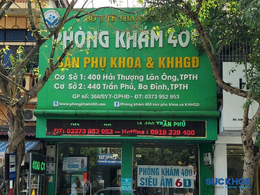 Phòng khám 400 sản phụ khoa & KHHGĐ có địa chỉ tại 440 Trần Phú, thành phố Thanh Hóa, tỉnh Thanh Hóa