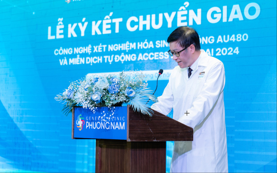 Bác sĩ CKI Nguyễn Trọng Quốc - Phó Giám đốc chuyên môn, Phòng khám Đa khoa Phương Nam phát biểu tại sự kiện