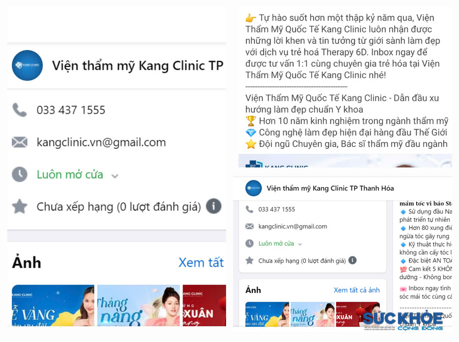 Công ty TNHH thẩm mỹ Kang Clinic bị xử phạt 70 triệu đồng do quảng cáo dịch vụ khám, chữa bệnh trái phép