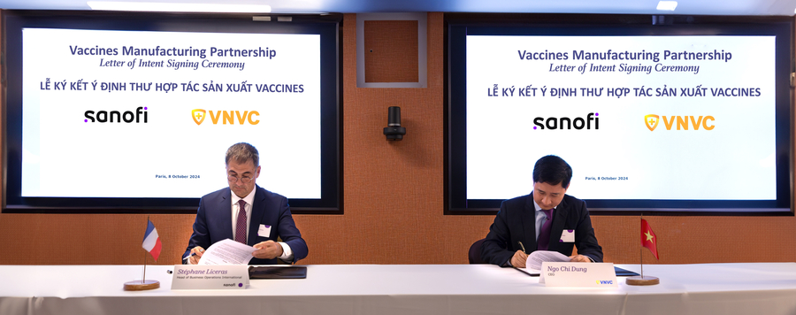 VNVC cùng Sanofi ký bản định hướng hợp tác để tiến tới chuyển giao công nghệ sản xuất một số vắc xin của Sanofi tại nhà máy VNVC