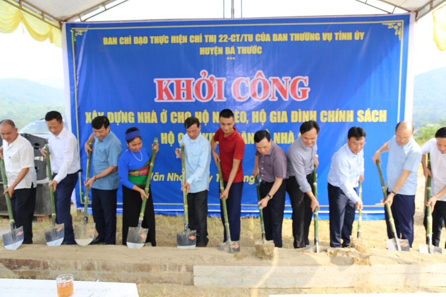 Khởi công xây dựng nhà ở cho hộ nghèo, hộ gia đình chính sách tại huyện Bá Thước, Thanh Hóa