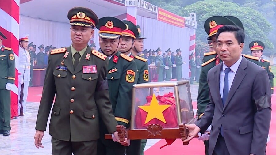 Lễ truy điệu, an táng hài cốt liệt sĩ tại Nghĩa trang liệt sĩ quốc tế Đồng Tâm