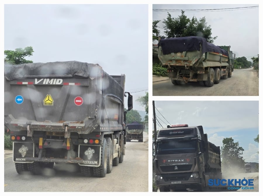 Không chỉ phát sinh bụi bẩn, nhiều xe tải bất chấp làn đường giao thông nhỏ hẹp ngang nhiên lấn làn, gây mất an toàn giao thông, cảnh ùn tắc cục bộ thường xuyên xảy ra.