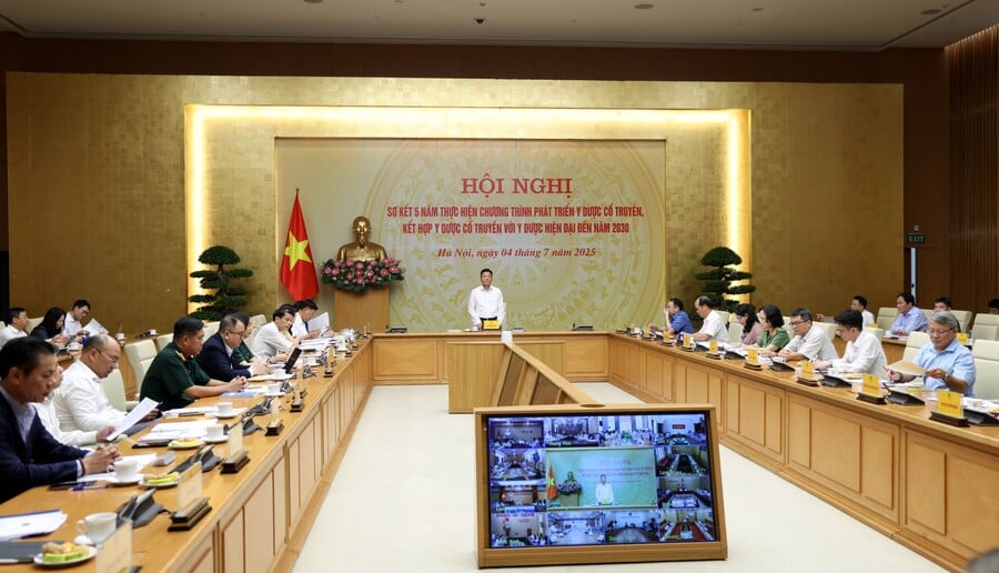 Kết luận Hội nghị, Phó Thủ tướng Lê Thành Long nhấn mạnh vai trò của YDCT, một bộ phận quan trọng của nền y học Việt Nam - Ảnh: VGP/Đức Tuân