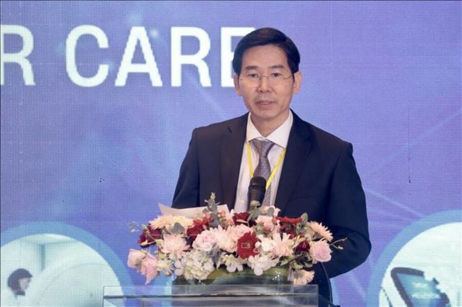 Phó Giáo sư, Tiến sỹ Lâm Việt Trung, Phó Giám đốc Bệnh viện Chợ Rẫy phát biểu. Ảnh: Thu Hương - TTXVN