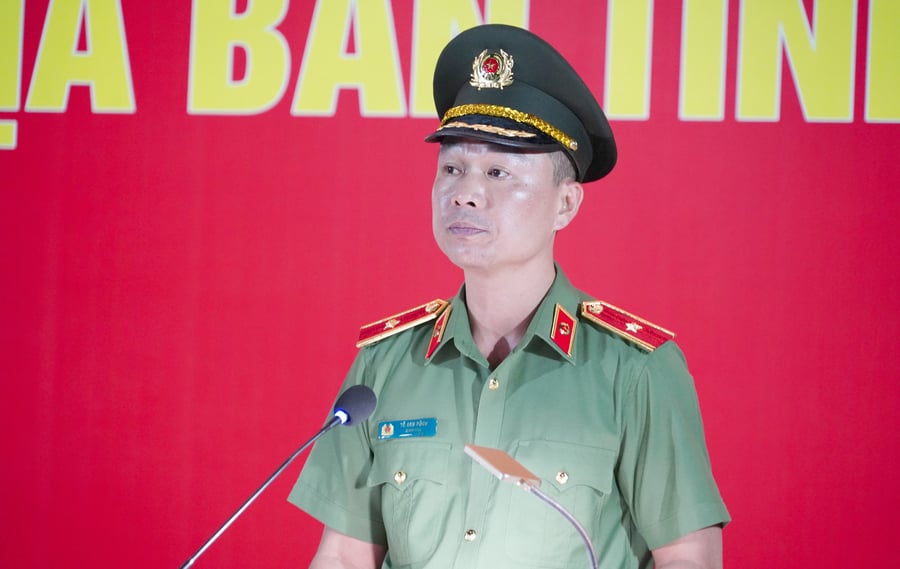 Thiếu tướng Tô Anh Dũng – Giám đốc Công an tỉnh Thanh Hóa phát biểu chỉ đạo đợt ra quân