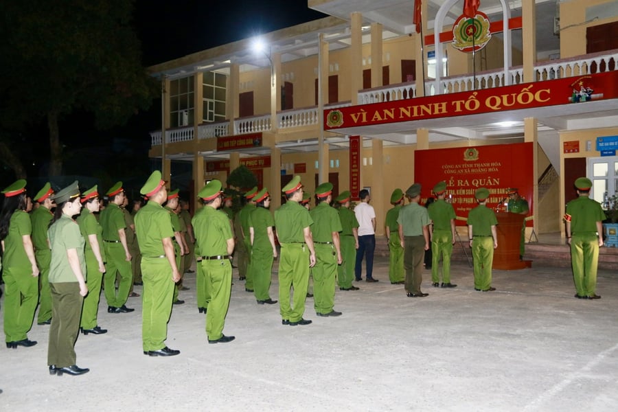 Công an xã Hoằng Hóa ra quân thực hiện cao điểm
