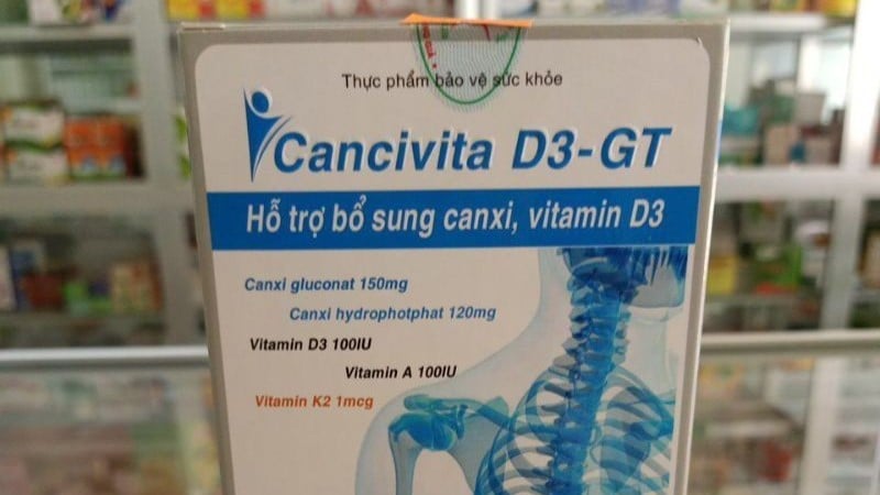 Sản phẩm thực phẩm bảo vệ sức khỏe Cancivita D3-GT. Ảnh: Nhân Dân