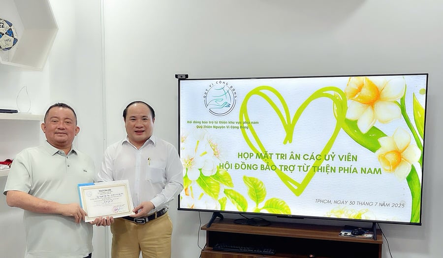 Ông Nguyễn Ngọc Tùng – Chủ tịch Tập đoàn APEC GLOBAL đã vinh dự nhận Thư tri ân và cảm ơn từ Hội đồng Bảo trợ hoạt động từ thiện khu vực phía Nam – Quỹ Từ thiện Vì Cộng Đồng