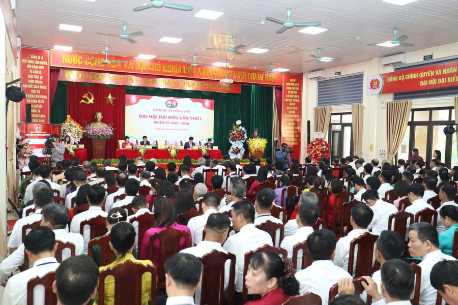 Quang cảnh Đại hội Đảng bộ xã Hồng Vân lần thứ I, nhiệm kỳ 2025–2030    