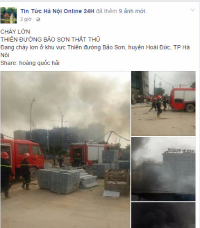 Tin tức Việt Nam - Tin trong nước ngày 17/10/2016: Cháy lán công nhân ở công trường Gemek Tower, Hà Đông