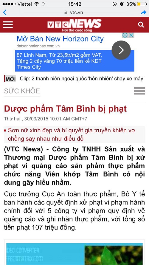 Duoc pham Tam Binh su dung duoc lieu co doc trong san pham Viem khop Tam Binh