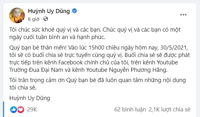 link xem truc tiep livestream cua ong Huynh Uy Dung lo voi chong Phuong Hang