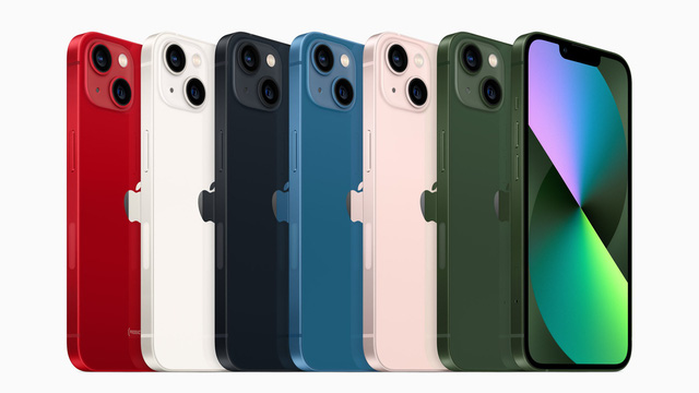 Các phiên bản màu của iPhone 13 và iPhone 13 mini.
